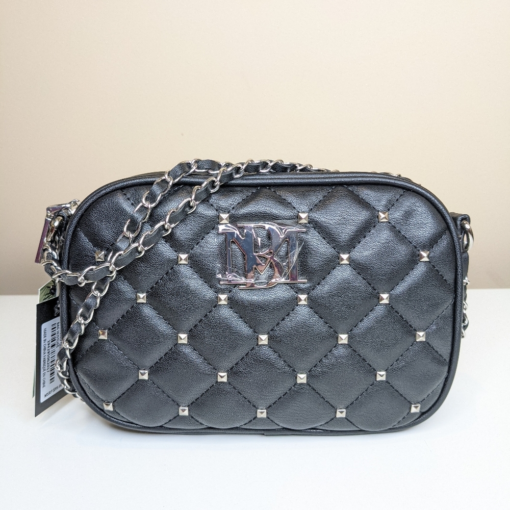 Badgley Mischka Diamond quilted camera bag purse